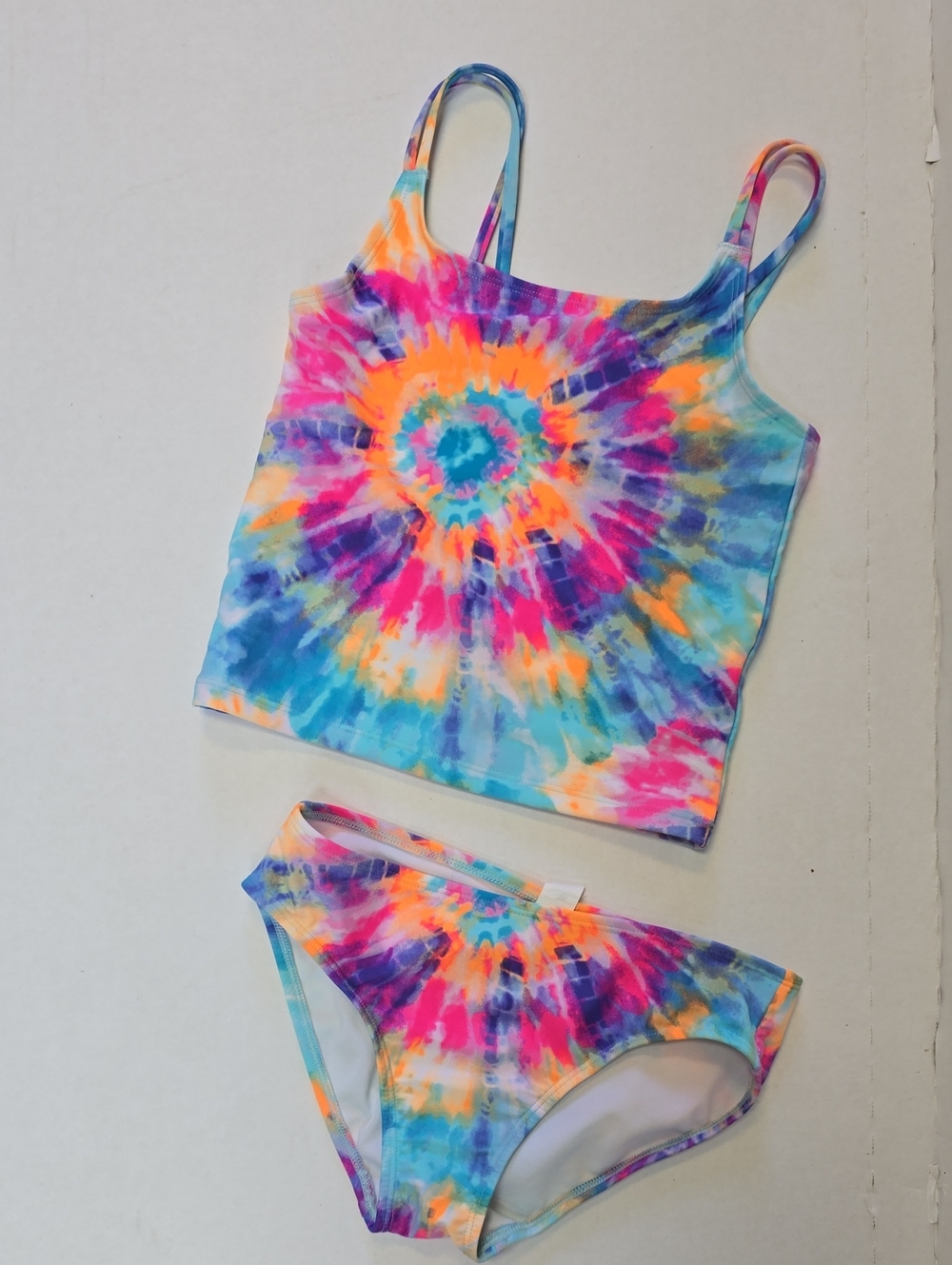 NWOT The Children's Place Neon Tie-Dye Tankini Top and Bottom